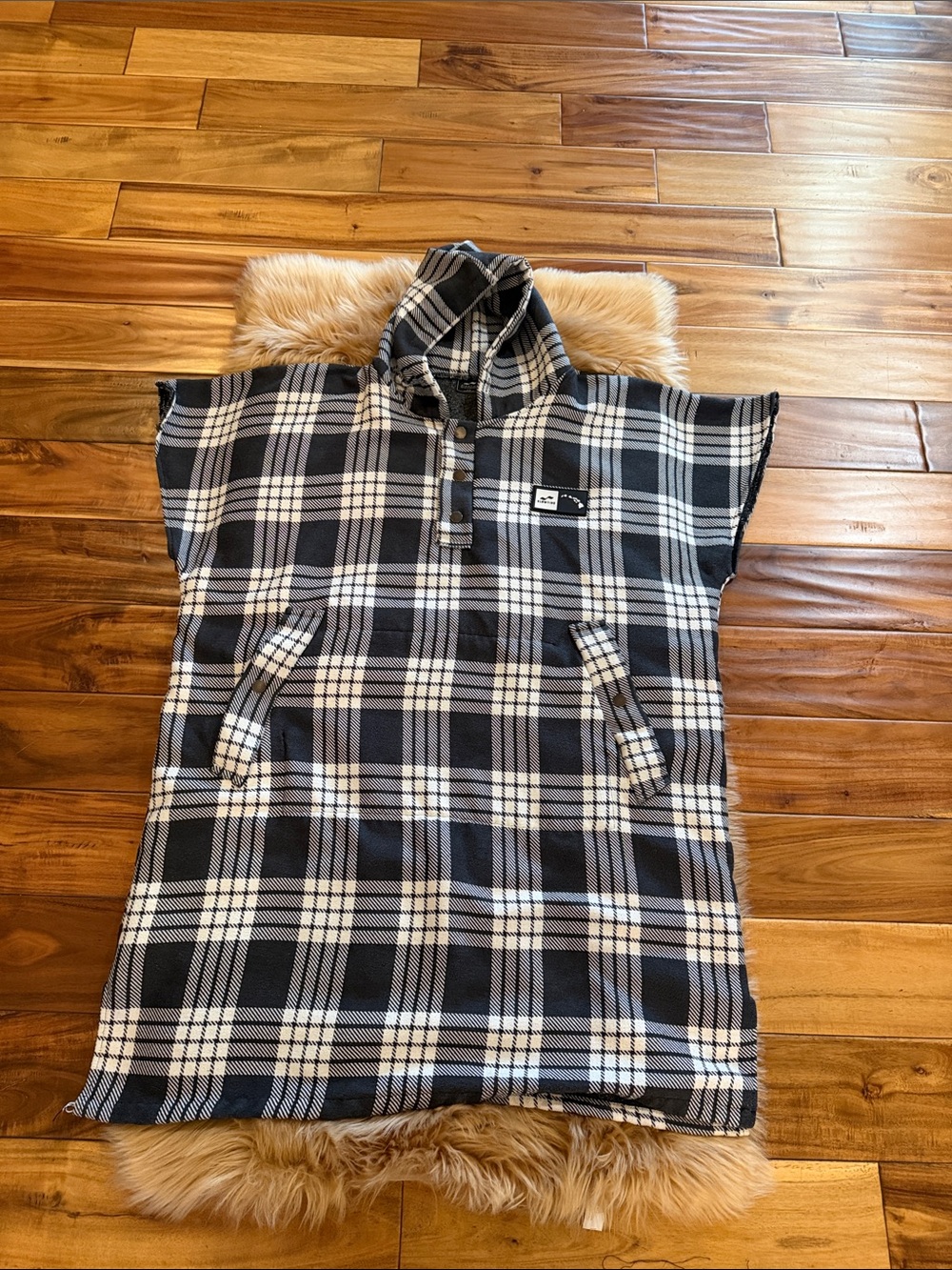 Slowtide Poncho Cotton Unisex Beach Changing Poncho Sz S/M